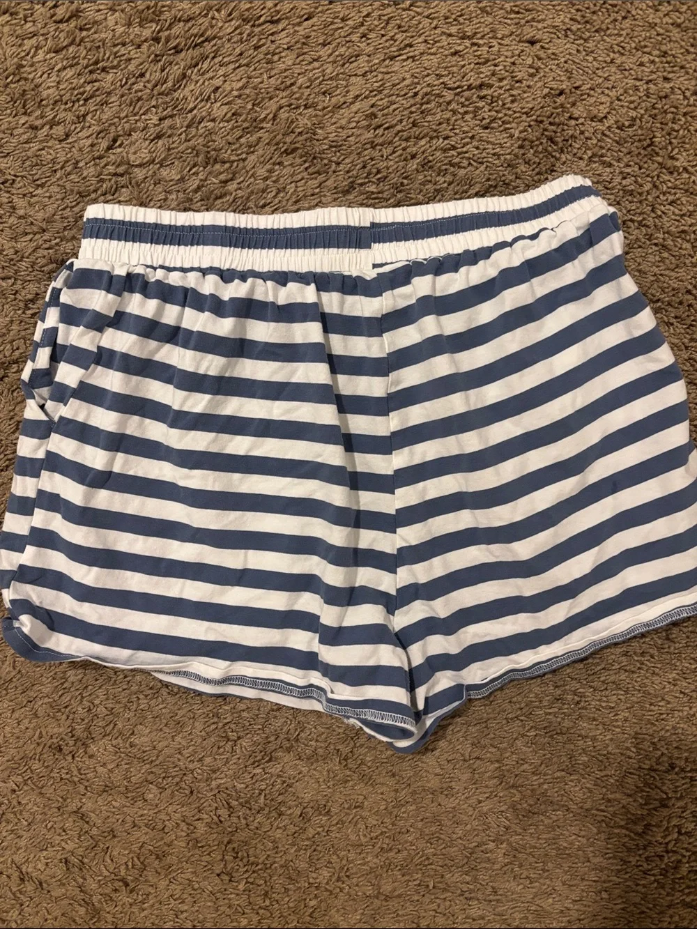 Striped Blue and White Cropped Tee matching set